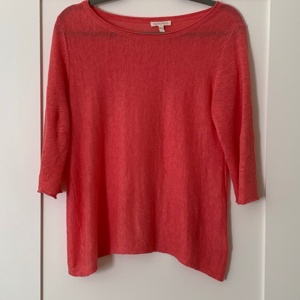 Eileen Fisher Ballet Neck Linen Tee